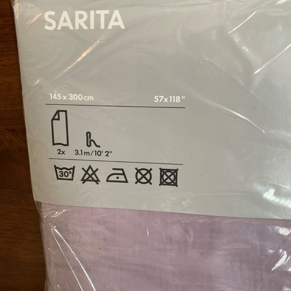 IKEA Sarita Lilac Sheer Curtains - Picture 4 of 9